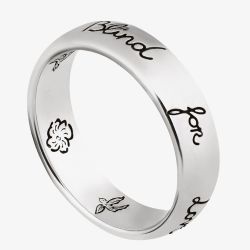 Gucci Blind 4 Love Silver 5mm Band Ring YBC455247001