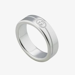 Gucci Silver 6mm Engraved Interlocking Ring YBC774052001