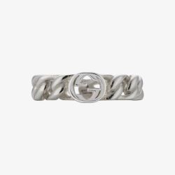 Gucci Interlocking Sterling Silver 5mm Ring YBC84397200101