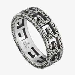 Gucci 'G' Cube Silver Motif Ring YBC576993001