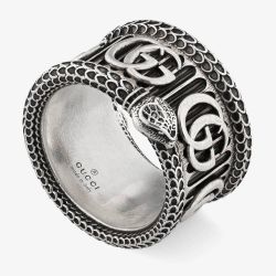 Gucci GG Marmont Silver Snake Ring YBC577201001
