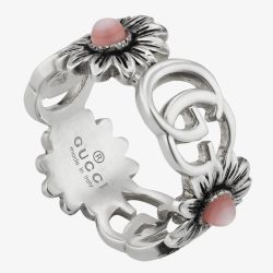 Gucci Silver GG Marmont Flower Ring YBC5273940020