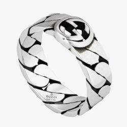 Gucci Sterling Silver Interlocking Ring YBC661513001