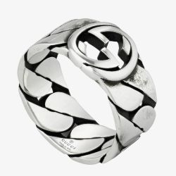 Gucci Sterling Silver Interlocking Ring YBC661515001