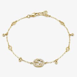 Gucci Interlocking 18ct Yellow Gold Diamond Bracelet YBA729403002017