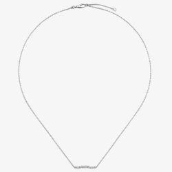 Gucci 18ct White Gold GUCCI Link to Love 0.13ct Diamond Bar Necklace YBB66213200100U