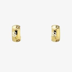 Gucci Icon 18ct Yellow Gold Trademark Huggie Hoop Earrings YBD80436100100U