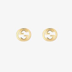 Gucci Interlocking 18ct Yellow Gold Stud Earrings YBD87422400100U