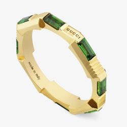 Gucci 18ct Yellow Gold GUCCI Link to Love Green Tourmaline Ring YBC6622560202