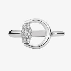 Gucci Horsebit 18ct White Gold Diamond Ring YBC832324001013