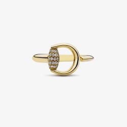 Gucci Horsebit 18ct Yellow Gold & Diamond Open Ring YBC832324002015