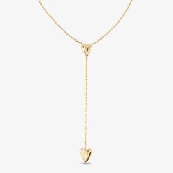UNOde50 Cupido 18ct Gold Plated Two Hearts Y Shaped Adjustable Necklace COL1884ORO0000U