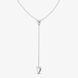 UNOde50 Cupido Sterling Silver Two Hearts Y Shaped Adjustable Necklace COL1884MTL0000U