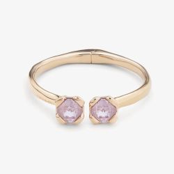 UNOde50 Aura Gold Plated Pink Crystal Hinged Bangle PUL2357RSAORO0L