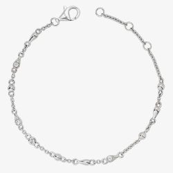 Lucy Quartermaine Silver Skinny Drip White Topaz Bracelet SDB1