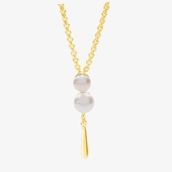 Lucy Quartermaine Gold Vermeil Royal Pearl Drop Pendant Necklace RP1G
