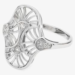 Lucy Quartermaine Silver Halo Double Post White Topaz Single Earring ADER10