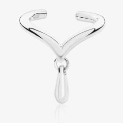 Lucy Quartermaine Silver Drop Single Ear Cuff With Drip DCU2