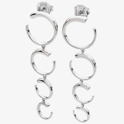 Lucy Quartermaine Silver Quarter Luna Dropper Earrings LER4