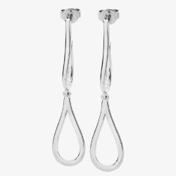 Lucy Quartermaine Silver Double Petal Dropper  Earrings PER3
