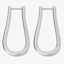 Lucy Quartermaine Silver Petal Large Hoop Earrings PH3