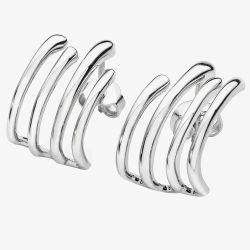 Lucy Quartermaine Silver Waterfall 4 Hoop Stud Earrings WFS1