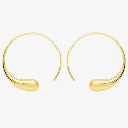 Lucy Quartermaine Gold Vermeil Large Luna Threader Hoop Earrings LER1G