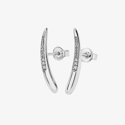 Lucy Quartermaine Silver Skinny Drip Long Stud Earrings SDS3