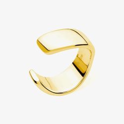 Lucy Quartermaine Gold Vermeil Flat Plain Cuff Earring DCU4G