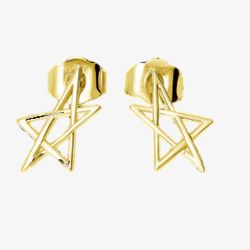 Lucy Quartermaine Gold Vermeil Sol Star Mini Stud Earrings LS3G