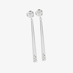 Lucy Quartermaine Silver Crystal Linear Drop Earrings ADER2