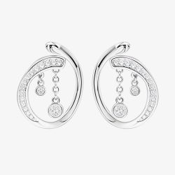 Lucy Quartermaine Volcan White Topaz Loop Earrings VER4