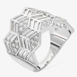 Lucy Quartermaine Silver Art Deco Full Triangle Ring ADR9