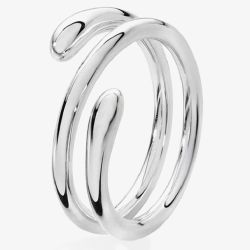 Lucy Quartermaine Silver Drop Coil Ring DR12