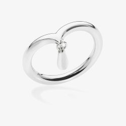 Lucy Quartermaine Silver Open Horseshoe Petal Fashion Ring MR1