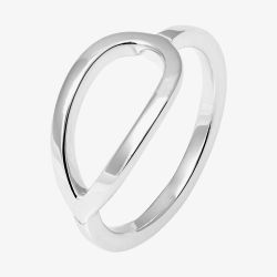 Lucy Quartermaine Silver Topaz Cross Over Skinny Drop Ring PR3L