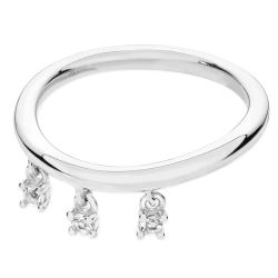 Lucy Quartermaine Silver Skinny Drip White Topaz Tri Ring SDR3