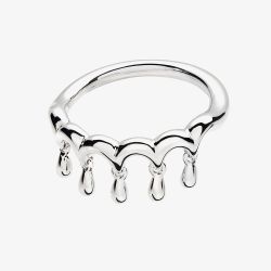 Lucy Quartermaine Silver Waterfall Five Drop Fashion Ring WFR1M