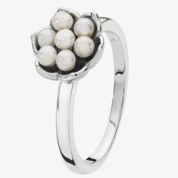 Lucy Quartermaine Silver Royal Pearl Flower Ring RR3