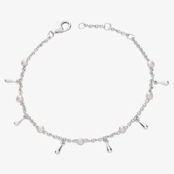 Lucy Quartermaine Silver Royal Pearl Drop Anklet RA1