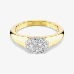 Swarovski Dextera Octagon Gold Tone Plated White Crystal Ring 5732851