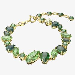 Swarovski Gema Gold Tone Mixed Cut Green Bracelet 5652822 M