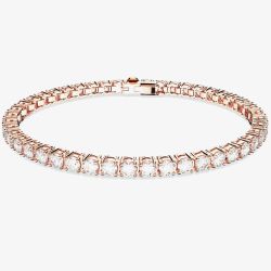 Swarovski Matrix White Rose Gold Plated Tennis Bracelet 5657659 M