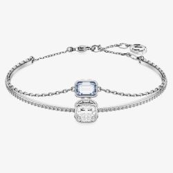 Swarovski Stilla Blue Mixed Cuts Rhodium Plated Bangle 5668244 (M)