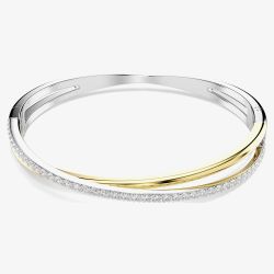 Swarovski Hyperbola Crossover Crystal Two Tone Bangle 5689720