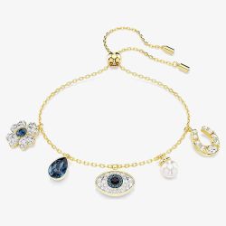 Swarovski Symbolica Gold Tone Plated Evil Eye Mixed Charm Bracelet 5692162