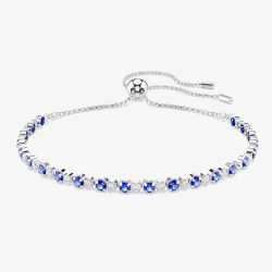 Swarovski Matrix Rhodium Plated Blue & White Zirconia Toggle Bracelet 5725854