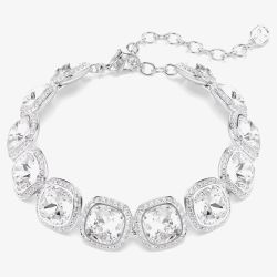 Swarovski Una Angelic Rhodium Plated Cushion Multi Halo Bracelet 5751558
