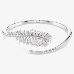 Swarovski Vienna Rhodium Plated Medium Feather Bangle 5754275