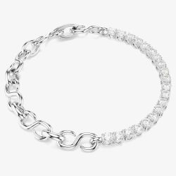 Swarovski Matrix Rhodium Plated S Link Half Tennis Bracelet 5753926